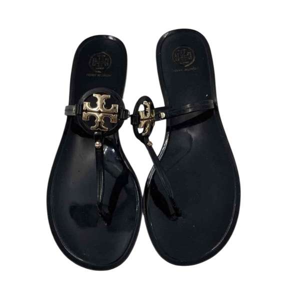 Tory Burch Womens Mini Miller Black Flat Thong Sandals - Picture 1 of 2